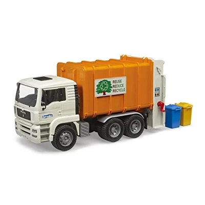 Image of bruder 02772 Müll LKW Hecklader Man TGA Trash Truck Rear Loader, Multicoloured, 52,0 cm x 18,0 25,8