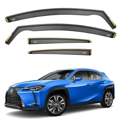 Image of ISPEED Wind Deflectors for LEXUS UX 2019 2025 5 Door SUV 4pc Set Keep Your Car Ventilated In Rain Reduce Turbulence Tinted Channel Type