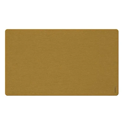 Image of RHODIA 194264C Gold Soft Desk Pad Size M (80x40 cm) Italian Faux Leather Orange Saddle Stitching Rhodiarama Home Office Collection Organization &amp; Designer Storage