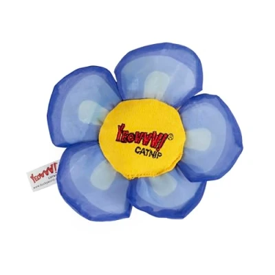 Image of Yeowww! Daisy’s Flower Top, Organic Daisy Shaped Crinkle Catnip Toy, Durable and Safe, for Indoor Outdoor Cats, Blue, 14cm