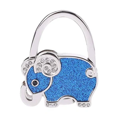 Image of Sitrda (1 pc) Rhinestone Elephant Handbag Hanger Hook Holder Table Foldable Purse Bag