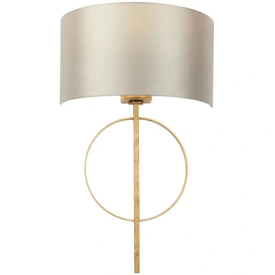 Image of Trento Wall Lamp Antique Gold Leaf &amp; Mink Satin Fabric