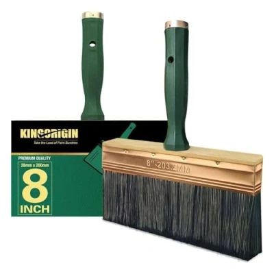 Image of KINGORIGIN Deck Stain Brush, 8 Inch Paint Brush with Threaded Handle for Extension Use, Brushes Wood, Fence, Walls and Furniture