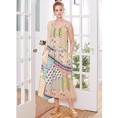 Image of McCalls Sewing Pattern M8214Y Y (XS S M) Misses&#039; Dresses &amp; Mask, Multi Colour