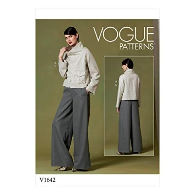 Image of Vogue Patterns V1642Y Misses Suits &amp; Coordinates; Tops; Pants, Jumpsuits Shorts, white