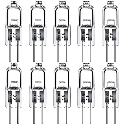 Image of G4 Halogen Light Bulbs 20W 12V Clear Capsule 2 Pin Lamp Bulb Base Warm White Dimmable 10 Pack