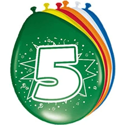 Image of Folat 5 Years Balloons for Party Decoration Multicolor 12In / 30cm 8 pieces