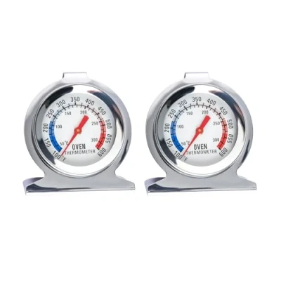 Image of GroveEss Stainless Steel Dial Home Kitchen Oven Thermometer,Monitoring Temperature Gauge,Portable Food Cooking Baking Thermostat,Temperature 50 300℃ Measurement Range