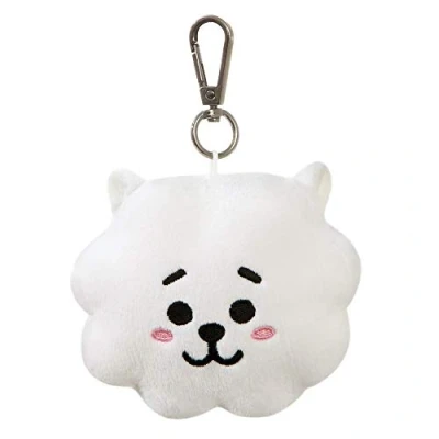 Image of AURORA BT21 Official Merchandise, RJ Plush Key Clip, 61332, White,50 x 100 90 millimetres