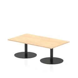 Image of Italia 1400 x 800mm Rectangular Coffee Table Maple Top 475mm High Black Leg
