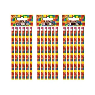 Image of Pack Of 6 Brick Pencils With Eraser