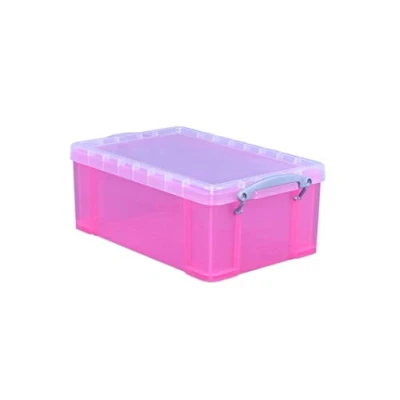 Image of Really Useful Box 9 Litre Transparent Pink