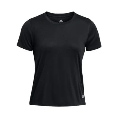 Image of Under Armour Launch Splatter Sports Tshirt, Women&#039;s, Size: Large, Black reflective