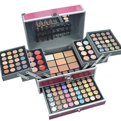 Image of MUUZONING 132 Colours Mix Eyeshadow Concealer Lip Gloss Pressed Powder and Blusher Makeup Palette Set Kit Toiletries For Daily Use N1