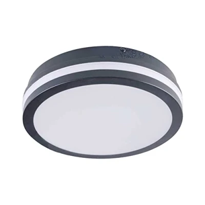 Image of 18W LED IP54 Outdoor Outside Waterproof Ceiling Wall Mounted Neutral White 4000K Garden Security Light (Round Gray Standard)