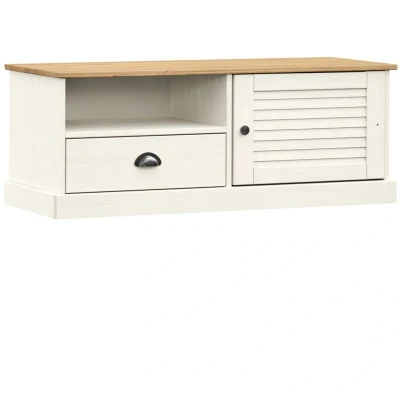 Image of vidaXL TV Cabinet VIGO White 106x40x40 cm Solid Wood Pine
