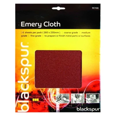 Image of Blackspur 3Pc Emery Cloth Pack 230 X 280Mm Assorted Grit
