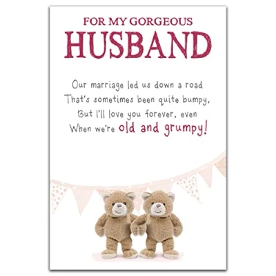 Image of Husband Christmas Card, Grumpy Greetings Cards Suitable for Anniversary Birthday Card Husband, Valentines Father&#039;s Day, Day