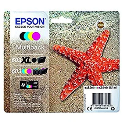 Image of Epson Cartouche jet d&#039;encre 603XL Noir XL/STD, cyan, magenta, yellow and black