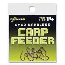 Image of Drennan Eyed Barbless Carp Feeder Hooks Size 16 Qty 10