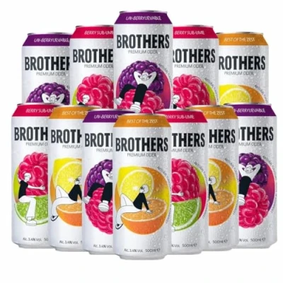 Image of Brothers Cider Mixed Case 500ml Cans 4% ABV (12 Pack)