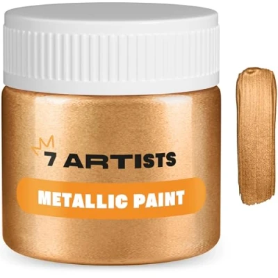 Image of 7 Artists Metallic Acrylic Paint 50 ml Bronze Paints Acrilic
