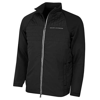 Image of Oscar Jacobson Mens Harrington Padded Thermal Golf Jacket Black M