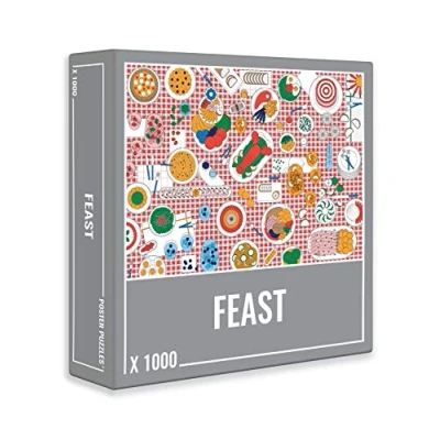Image of Cloudberries Feast Puzzle Hard Jigsaw Puzzles for Adults (1000 Pieces) Detailed Modern Foodies with a Cool Checkerboard Design
