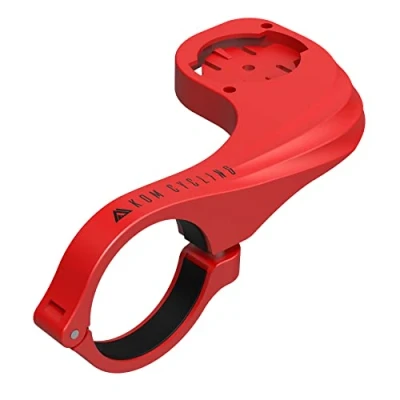 Image of KOM Cycling Computer Mount designed to be used with Garmin Edge Series Compatible a range of commuters including 530 and 830 (Red)