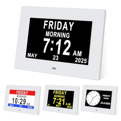Image of TMCC Dementia Clock Digital Day Calendar Extra Large Date Time Clocks with 12 Alarms, for Seniors Impaired Vision Memory Loss