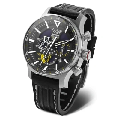 Image of Vostok Europe Men&#039;s Watch Expedition North Pole Solar Chronograph with 2 Straps in Various Designs, black / yellow, Sporty