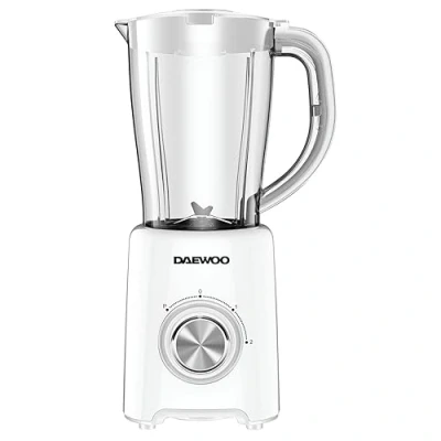Image of Daewoo Jug Blender with Coffee Grinder Attachment, 1500ml Capacity 4 Speeds and Pulse Function (450W Power, 220 240v 50hz Type G, UK Plug), Perfect for Smoothies &amp; Grinding Nuts (White)