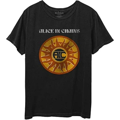Image of Alice in Chains Circle Sun Vintage Official Tee T Shirt Mens Unisex (XX Large) Black