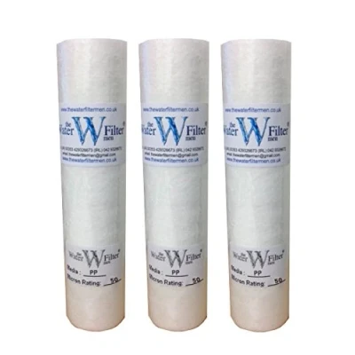 Image of 10&quot; PP Sediment 50mic Particle Water Filter Cartridge 50 Micron (3 Pack)