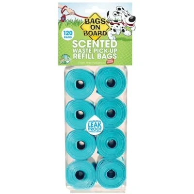 Image of Bags on Board Dog Poop Pick Up Bags, Ocean Breeze Scent (Pack of 140)