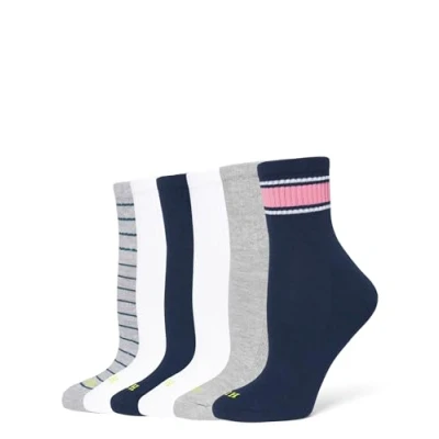 Image of HUE Women&#039;s Mini Crew Sock 6 Pair Pack, Multi, One Size (Pack of 6)