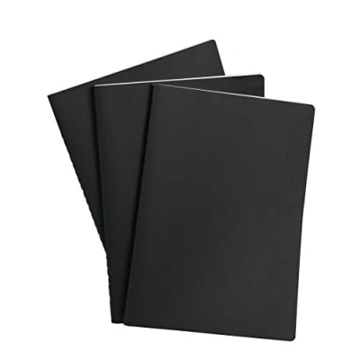 Image of DODUOS 3Pcs A4 Sketch Notebooks Kraft Cover 80 Pages Starter Blank Book Artist Sketches Books with White Cartridge Paper Pad Art for Mixed Media Use (Black)