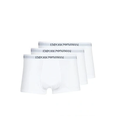 Image of Emporio Armani Men&#039;s 3 pack Cotton Trunks underwear, White, XL UK