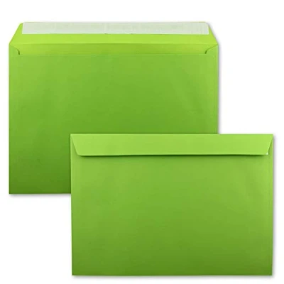 Image of 10x large XXL envelopes DIN C4 in light green (green) 22.9 x 32.4 cm self adhesive without window mailing bag suitable for A4