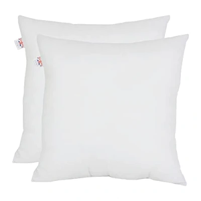 Image of Set of 2 45cm x Luxury Hollowfibre New White Hollowfiber Cushion Pad Inner Stuffer Pillow Polyester Insert Square Hypoallergenic (Pack 18&quot; 18&quot;)