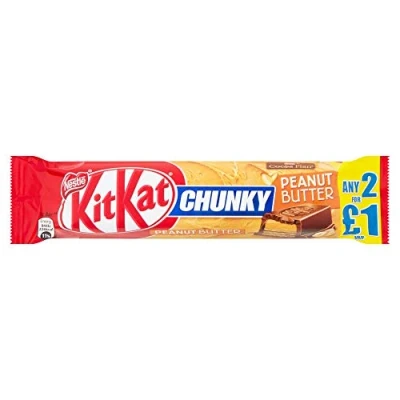 Image of Kit Kat Chunky Peanut Butter Milk Chocolate Bar Pack of 24 x 42G