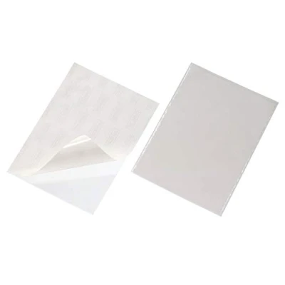 Image of Durable POCKETFIX Self Adhesive A4 Pockets German Made Sticky Back Plastic Filing Holder Wallets Stick on Pouch Pack of 50