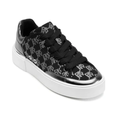 Image of DKNY Bradley Trainers, Women&#039;s, Size: 6.5, Black/nickel Textile/synthetics