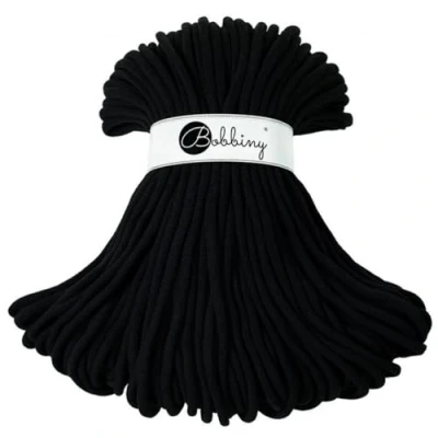 Image of Bobbiny Jumbo 9mm Braided Macrame Cord (Black) 100m