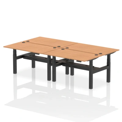 Image of Air B2B 1400x800mm Height Adjustable 4P Bench Desk CP Oak/Black