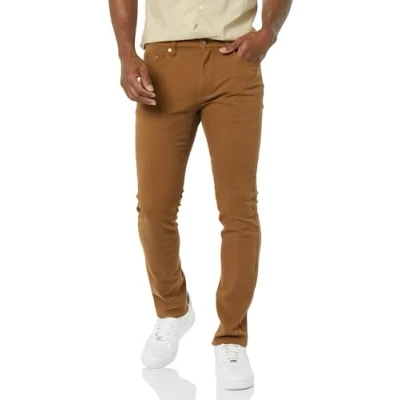 Image of Amazon Essentials Men&#039;s Skinny Fit Stretch Jean, Dark Khaki Brown, 29W / 34L