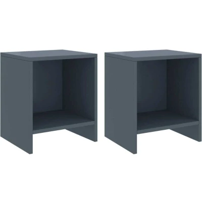 Image of vidaXL Bedside Cabinets 2 pcs Light Grey 35x30x40 cm Solid Pinewood