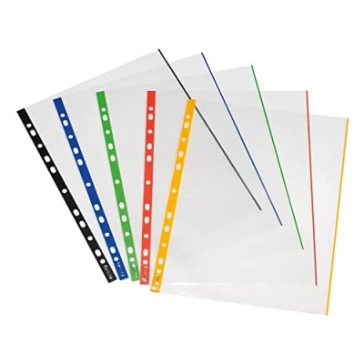 Image of Herlitz A4 Colored Border Punched Pocket (50 Pieces)