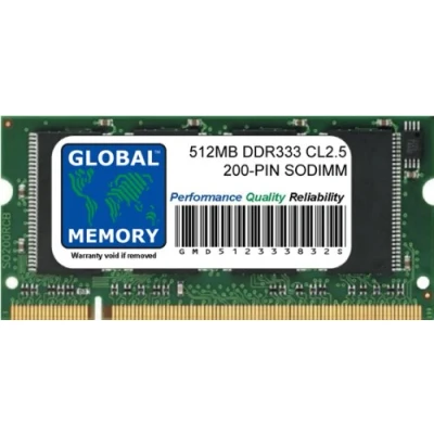 Image of 512MB DDR 333MHz PC2700 200 PIN SODIMM MEMORY RAM COMPATIBLE WITH IBOOK G4 &amp; ALUMINIUM POWERBOOK