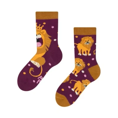 Image of Dedoles Unisex Socks for Women, Men &amp; Kids Cotton Funny Designs Football Bicycle Horses Plants Firefighter Gift Mismatched, Design: Lion&#039;s Majesty, Colour: Multicolour, Size: 6 8K UK